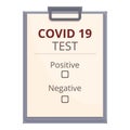 Test covid result icon, cartoon and flat style Royalty Free Stock Photo