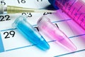 Test DNA vials for experiment in the lab Royalty Free Stock Photo