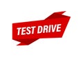 Test Drive written, red flat banner Test Drive