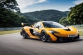 Test Driving the McLaren P1 GTR Race Car in Thailand.AI Generated
