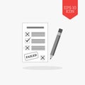 Test failed concept icon. Flat design gray color symbol. Royalty Free Stock Photo