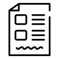 Test form icon, outline style