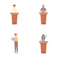 Test game icons set cartoon . People testing game application