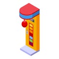 Test game power icon isometric vector. Electric strength