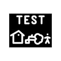 Test house tree child glyph icon vector illustration