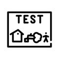 Test house tree child line icon vector illustration