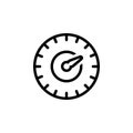 Black line icon for Test, speed and speedometer