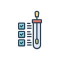 Color illustration icon for Test, trial and examination