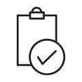 Test outline icon vector document checkbox sign for your web site design, logo, app, UI. illustration, EPS10