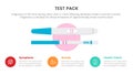 Test pack pregnant or pregnancy infographic concept for slide presentation with 3 point list