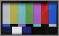 Test pattern of color television lines on the no name modern ta