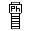 Test ph meter icon, outline style Royalty Free Stock Photo