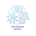 Test on real device blue gradient concept icon Royalty Free Stock Photo