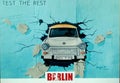 Test the rest berlin wall mural art auto Royalty Free Stock Photo