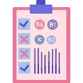 Test result clipboard vector checklist flat icon