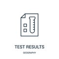 test results icon vector from geography collection. Thin line test results outline icon vector illustration