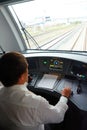 Test run of the Lastochka train along the Moscow ring railway under construction, Moscow Railway.