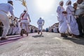 A test run to make sure the road is clear during ubha ringan event at palkhi festival