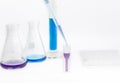 Test sample in plastic cuvette research test lab Royalty Free Stock Photo