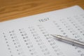 Test score sheet with answers Royalty Free Stock Photo