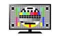 Test screen on modern LCD television Royalty Free Stock Photo