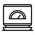 Test speed laptop icon, outline style