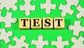 Test. Text label on the banner. The exam analyzes the level of mental development