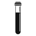 Test tube blood icon, simple style