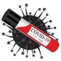 Test tube with blood for laboratory, analysis on coronavirus virus infection