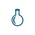 Test Tube Blue Icon On White Background. Blue Flat Style Vector Illustration