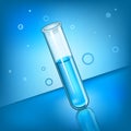 Test tube with blue liquid