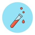 Test Tube. Chemistry Experiment In Laboratory. Filled Icon Vector Design