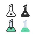 Test tube chemistry science laboratory colorful vector icon set