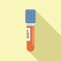 Test tube clinic icon flat vector. Lab sample Royalty Free Stock Photo