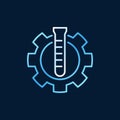 Test-tube with cogwheel outline colorful icon. Vector symbol