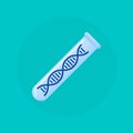 Test tube with dna molecule inside, Royalty Free Stock Photo