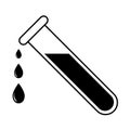 Test tube drop badge icon medical and chemical laboratory