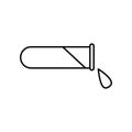 Test tube with drop. medical and chemical line icon