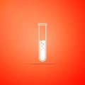 Test tube and flask - chemical laboratory test icon isolated on orange background