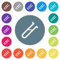 Test tube flat white icons on round color backgrounds Royalty Free Stock Photo