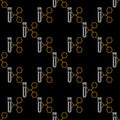 Test Tube with Formula vector Chemistry thin line seamless pattern Royalty Free Stock Photo
