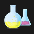 Chemical flask for conducting test reaction experience Royalty Free Stock Photo