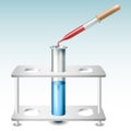 Test tube with holder and pipette