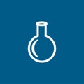 Test Tube Icon On Blue Background. Blue Flat Style Vector Illustration