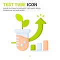 Test tube icon vector with flat color style isolated on white background. Vector illustration laboratory sign symbol icon concept Royalty Free Stock Photo