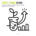 Test tube icon vector with outline style isolated on white background. Vector illustration laboratory sign symbol icon concept for Royalty Free Stock Photo