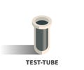 Test-tube icon, vector symbol. Royalty Free Stock Photo