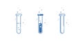 A test tube. Icons set. Equipment for chemical laboratory. Line design. Vector