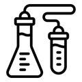 Test tube lab icon outline vector. Eco station Royalty Free Stock Photo