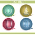 Test Tube. Laboratory Glassware Icon Set. Flasks Royalty Free Stock Photo